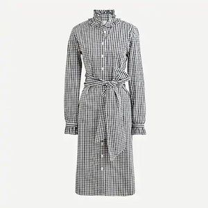 J.Crew Classic-fit ruffleneck shirtdress dress AY173
